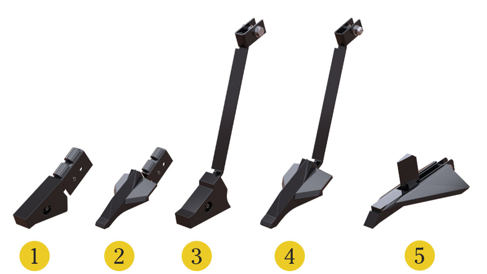 Illustration of different Wil-RIch 357 Inline Ripper points